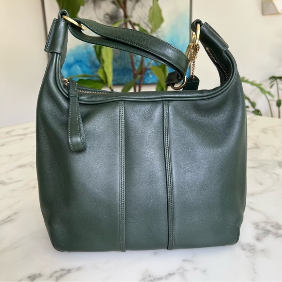 Coach Handbags - COACH Vintage Y2K Amanda Hobo 6950 Green Leather Brass Shoulder Bag